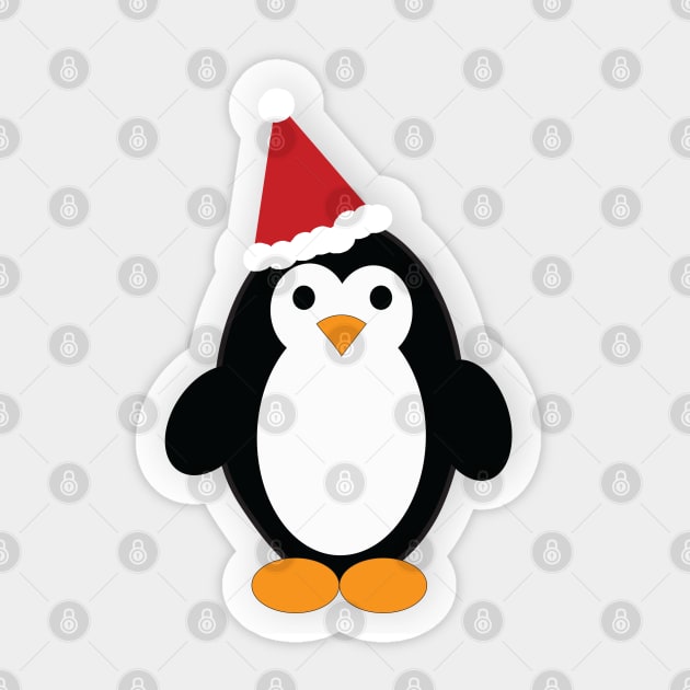 Santa Penguin Sticker by Hedgie Designs